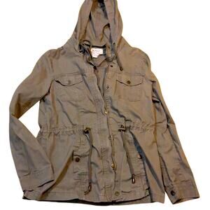 Ashley by 26 International Hooded Utility Olive Green Jacket